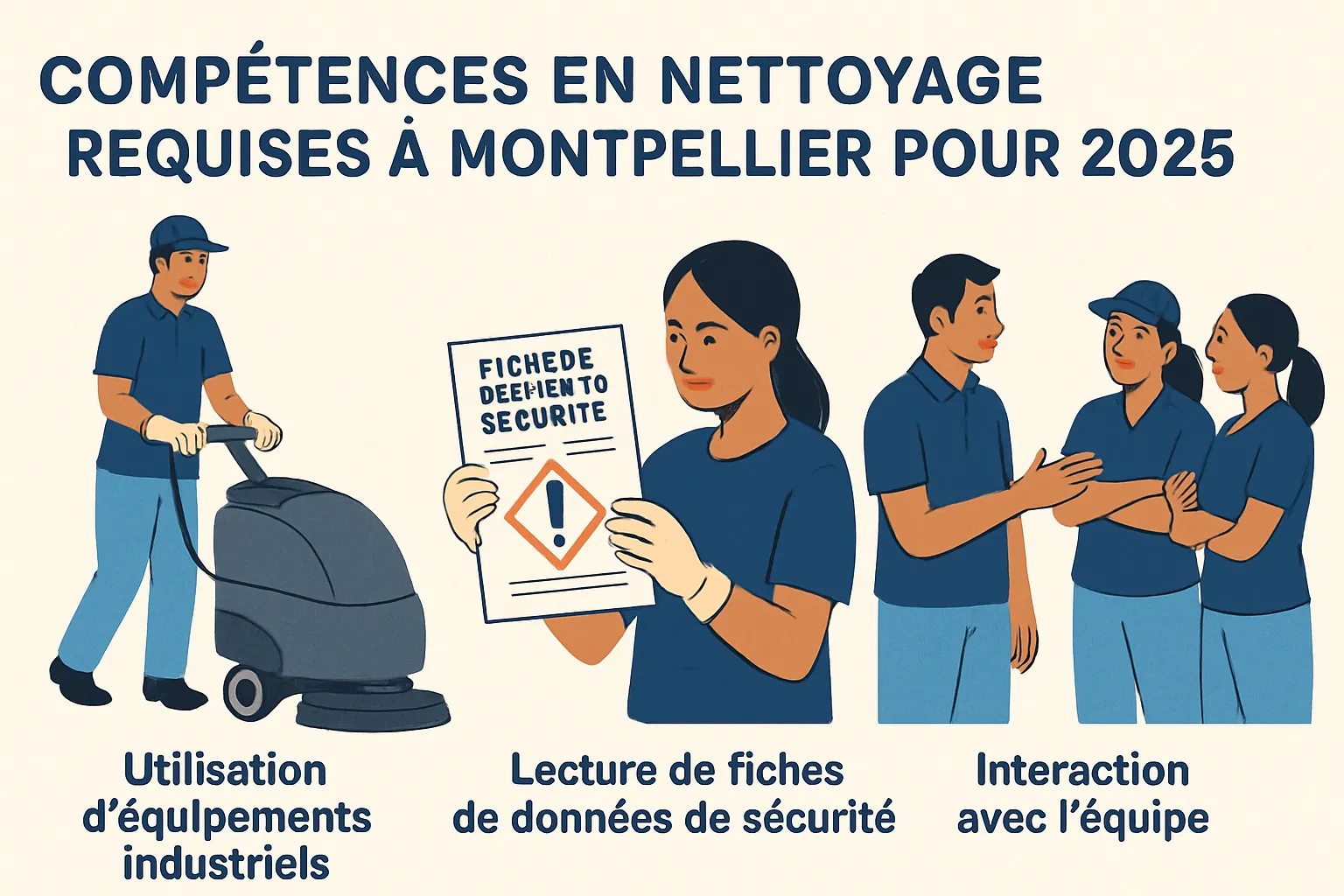 Compétences requises pour un prestataire de nettoyage.